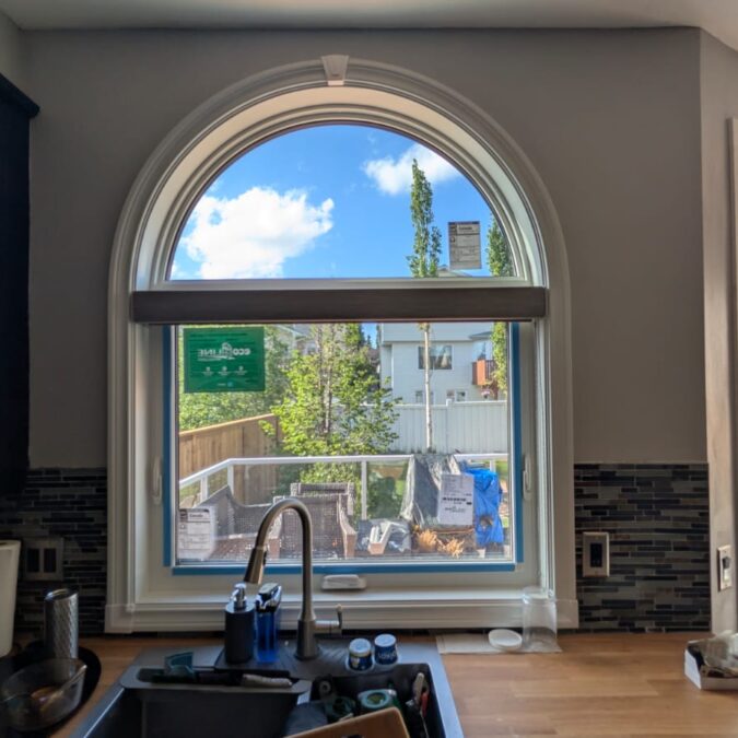 half circle over awning inside