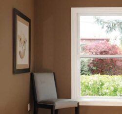 hung window in a living room