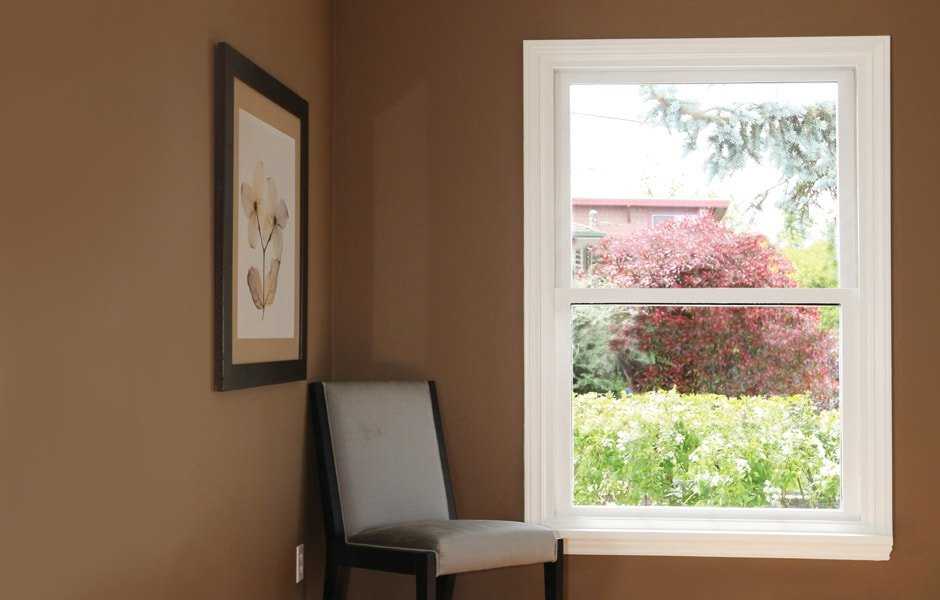 hung window in a living room