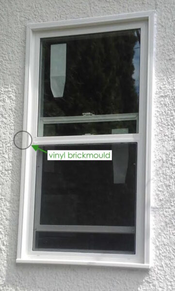 Vinyl brickmoulds on the outside of the window are much more efficient than aluminum capping and will prevent moisture damage and leaks for a longer period of time.