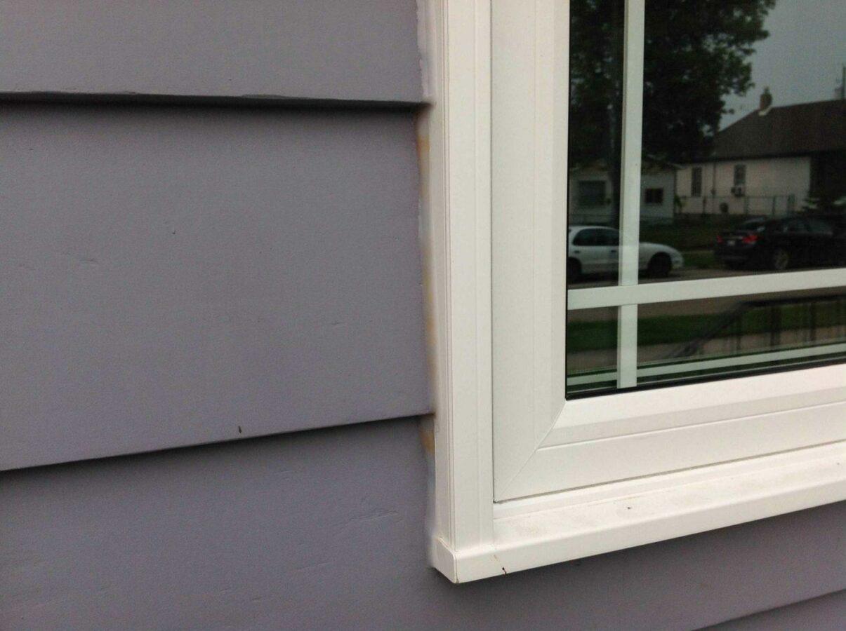 discolored caulking