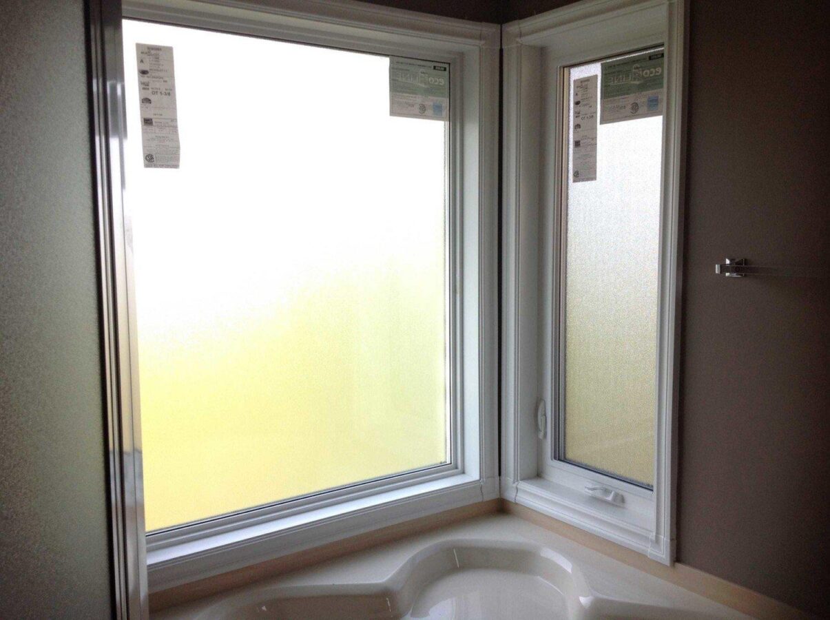 Privacy glass is great for windows on the main floor.