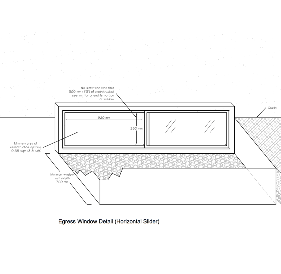 New requirements in Calgary mandate that the window well opening should be 30in deep, from the previous 22in.