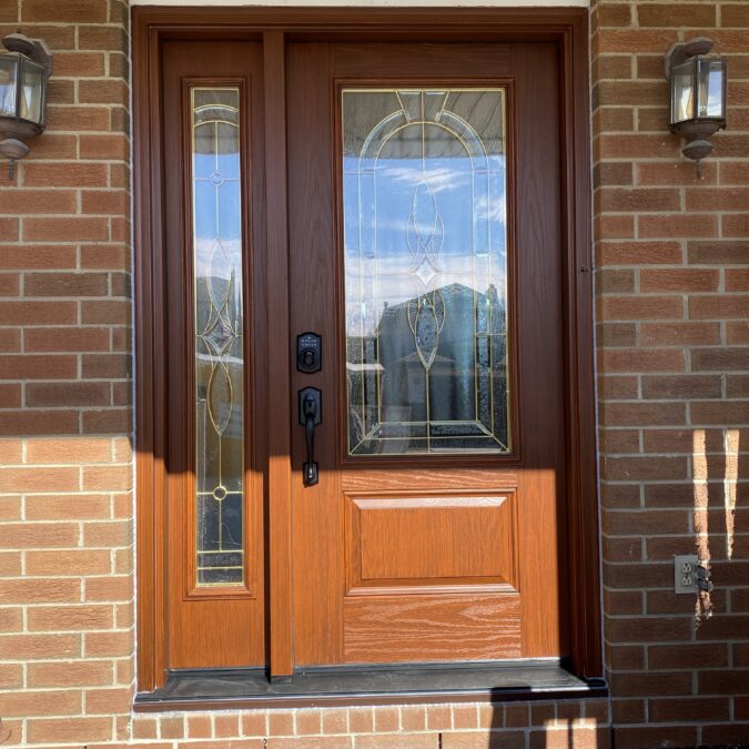 wood looking entry door