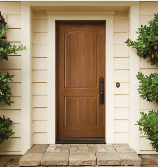 Dark Brown Steel Front Door with Two Sidelites | Luma Doors and Windows