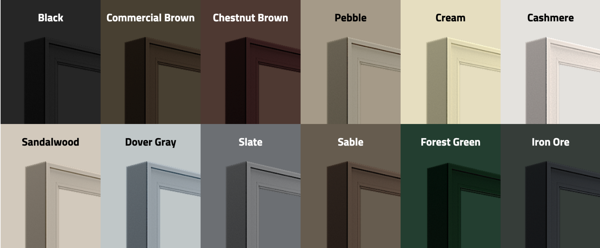 popular colour options from ecoline