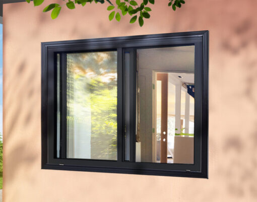 black sliding windows