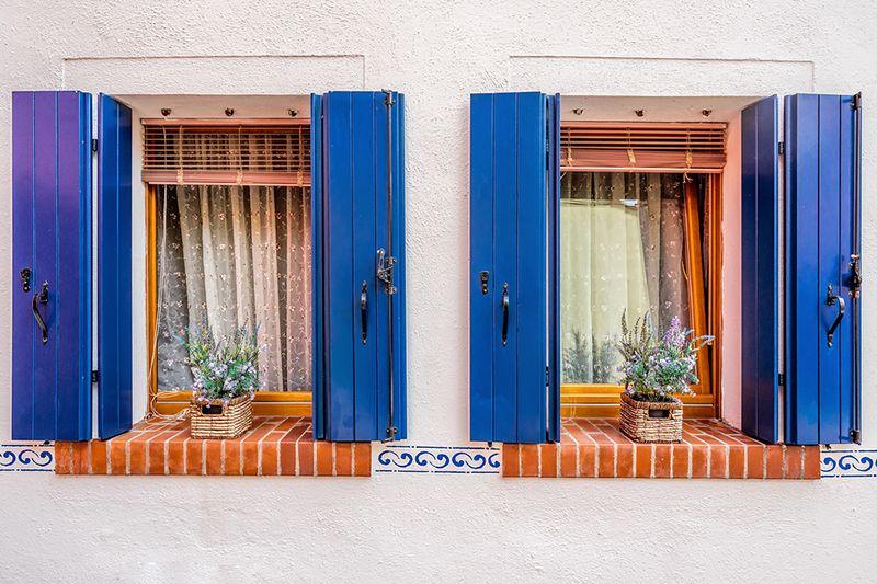 windows in Burano Italy